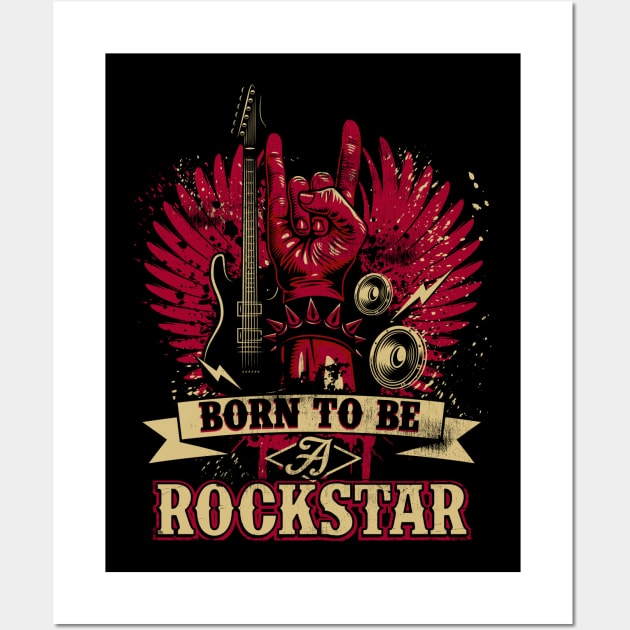 born to be a rock star gift Wall Art by Jandjprints